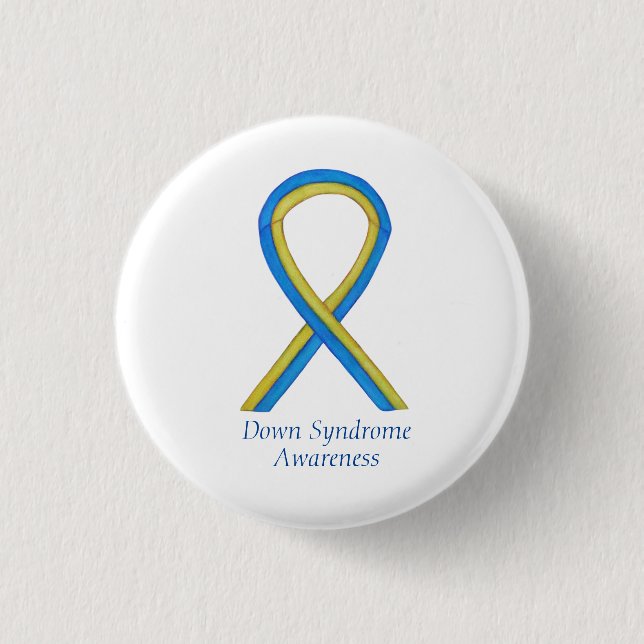 Down Syndrome Art Awareness Ribbon Button Buttons (Vorderseite)