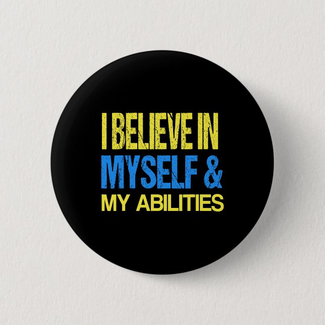 Down Syndrome Awareness ADHD Awareness Autism Spec Button (Vorderseite)