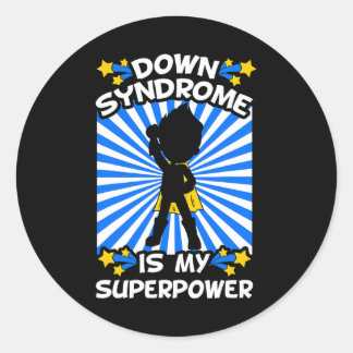 Down Syndrome Awareness Chromosome Superpower Gift Runder Aufkleber