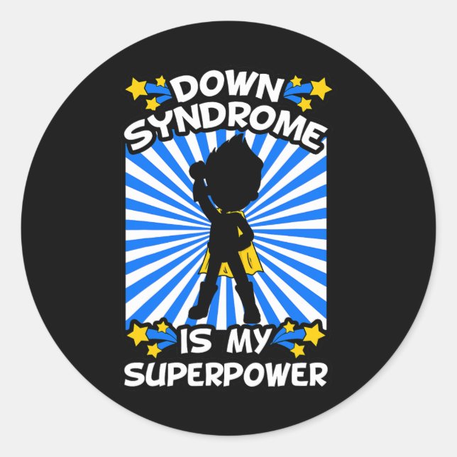 Down Syndrome Awareness Chromosome Superpower Gift Runder Aufkleber (Vorderseite)
