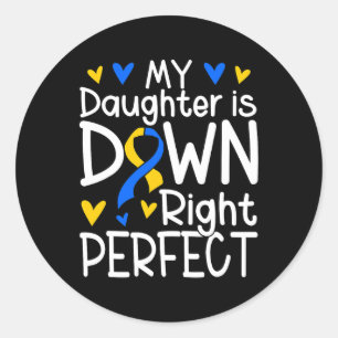 Down Syndrome Awareness Daughter Runder Aufkleber