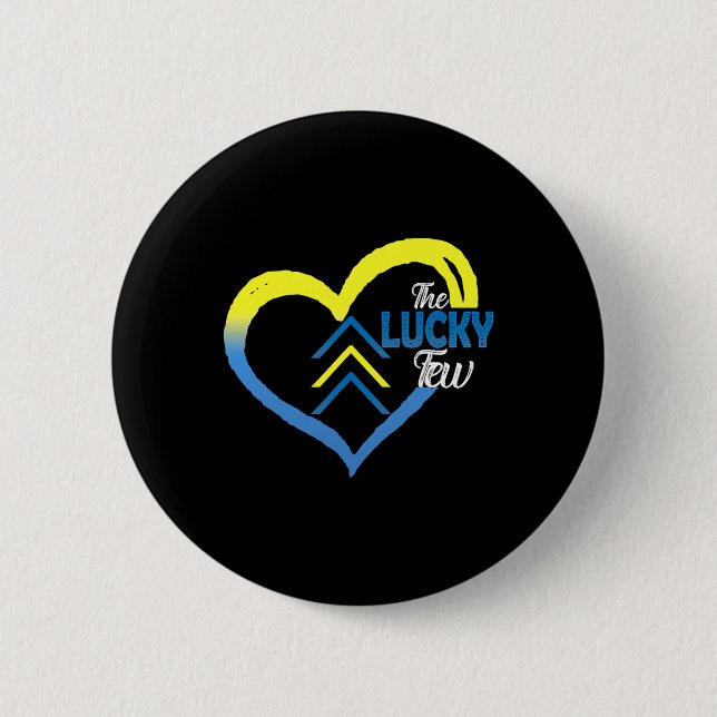 Down Syndrome Awareness Day 3 Pfeile Glück wenigen Button (Vorderseite)