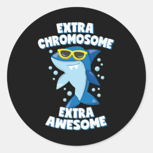 Down Syndrome Awareness Extra Phantastisch Shark Runder Aufkleber