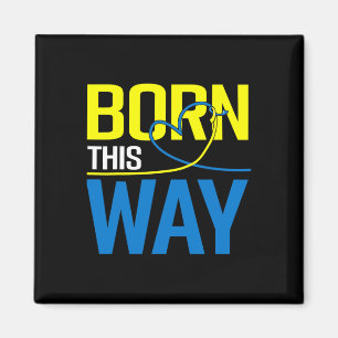 Down Syndrome Awareness Geboren Yellow Blue Ribbon Magnet