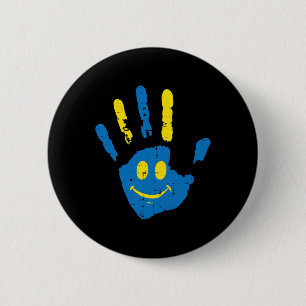 Down Syndrome Awareness Hand Smile Trisomy 21 Männ Button
