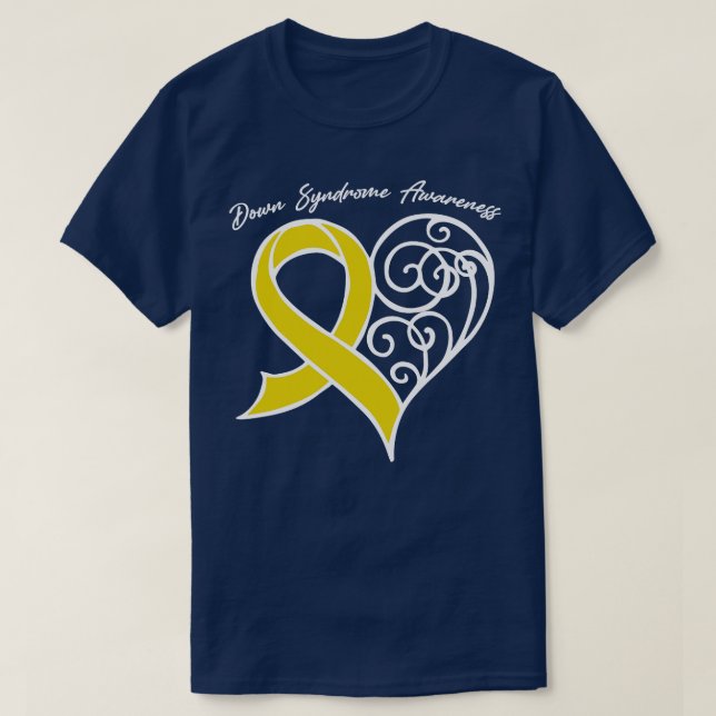 Down Syndrome Awareness Heart Ribbon Geschenk Vale T-Shirt (Design vorne)