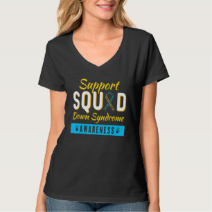 Down Syndrome Awareness Month Ribbon Support Squad T-Shirt