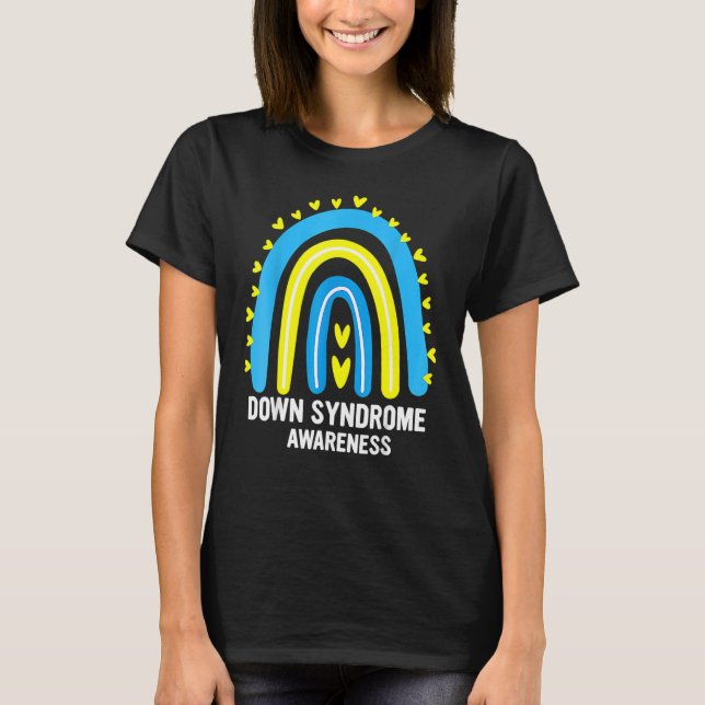 Down Syndrome Awareness Rainbow T21 T-Shirt (Vorderseite)