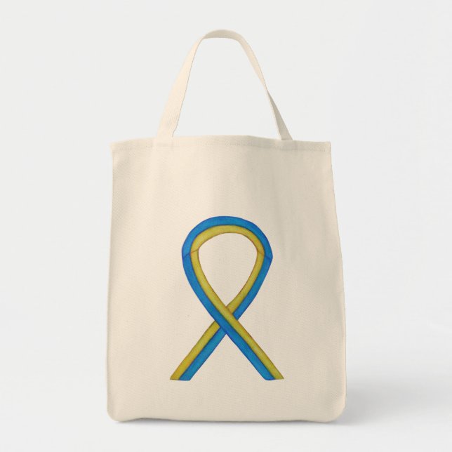 Down Syndrome Awareness Ribbon Art Tote Bag Tragetasche (Vorne)