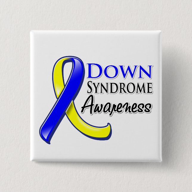 Down Syndrome Awareness Ribbon Button (Vorderseite)