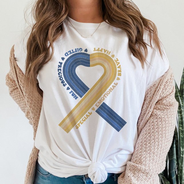 Down Syndrome Awareness Ribbon Sei eine freundlich T-Shirt (Von Creator hochgeladen)