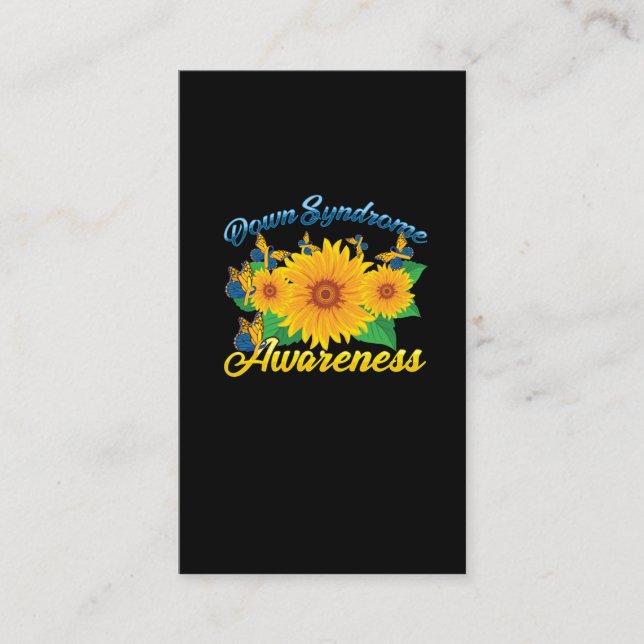 Down Syndrome Awareness Sonnenblumen Butterfly Ges Visitenkarte (Vorderseite)