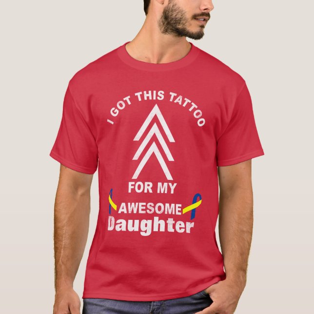 Down Syndrome Awareness Support Arrows Tattoo T-Shirt (Vorderseite)