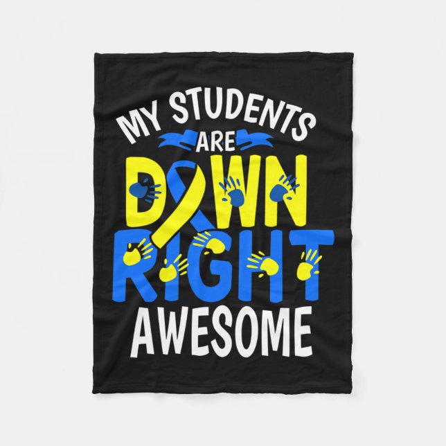 Down Syndrome Awareness T21 Day Women Teacher Fleecedecke (Vorderseite)
