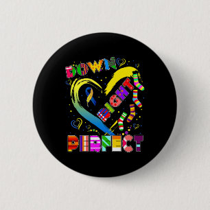 Down Syndrome Blue Ribbon Rock Your Sock T21 Aware Button