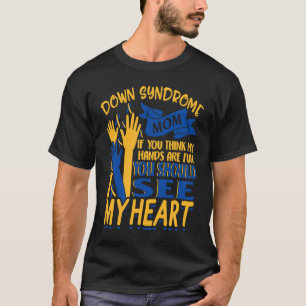 Down Syndrome Mama Awareness Liebe Gelbe blaue Rib T-Shirt