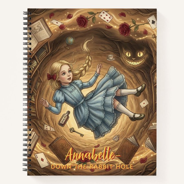 Down the Rabbit Hole Notebook Notizbuch (Vorderseite)