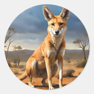 **"Down Under Deluxe: The Kangaringo Design"** Runder Aufkleber