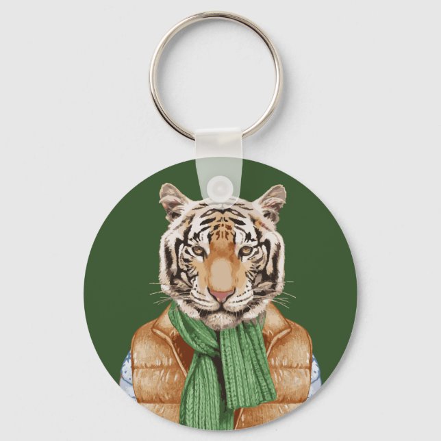 Down Vest Tiger Schlüsselanhänger (Vorderseite)