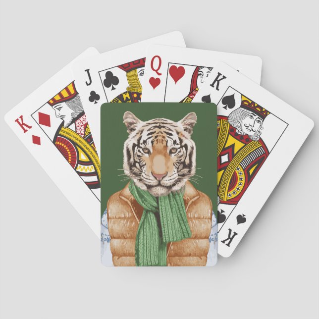 Down Vest Tiger Spielkarten (Rückseite)