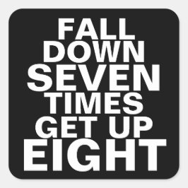 Down Workout-Motivation Quadratischer Aufkleber