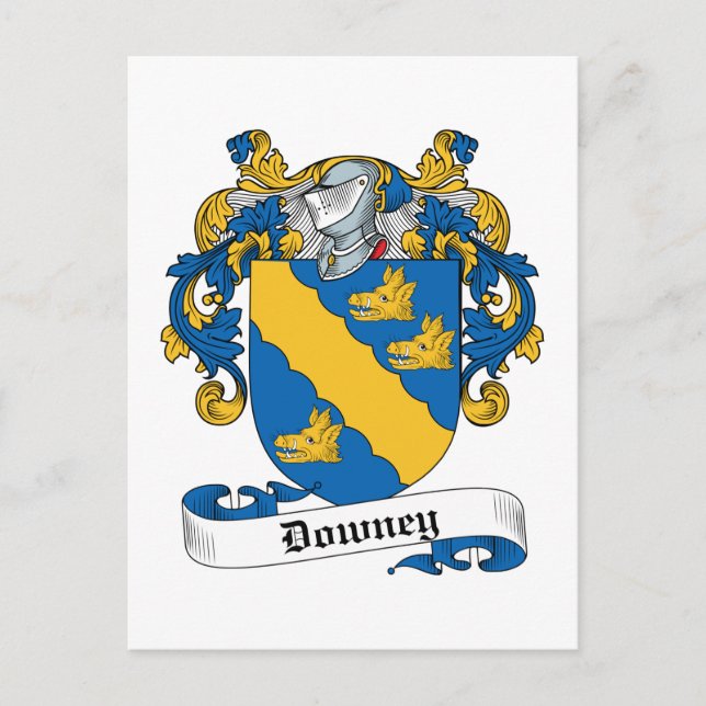 Downey Familienwappen Postkarte (Vorderseite)