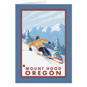 Downhhill Schnee-Skifahrer - Berg-Haube, Oregon