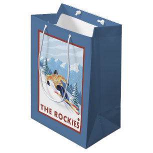 Downhhill Schnee-Skifahrer - die Rockies Mittlere Geschenktüte