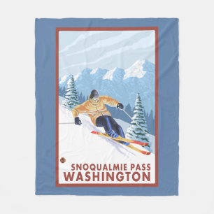 Downhhill Schnee-Skifahrer - Snoqualmie Durchlauf, Fleecedecke