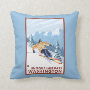 Downhhill Schnee-Skifahrer - Snoqualmie Durchlauf, Kissen