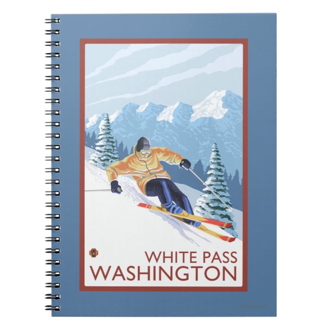 Downhhill Snow Skier - White Pass, Washington Notizblock (Vorderseite)