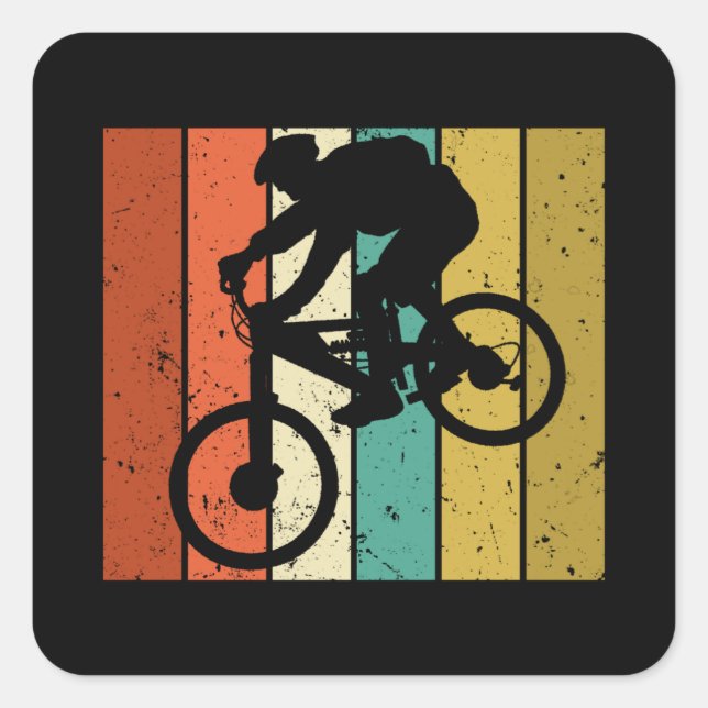 Downhill Mountainbike MTB Funny Gift Quadratischer Aufkleber (Vorderseite)
