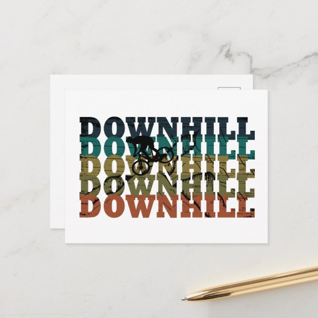 Downhill MTB Feiertagspostkarte (Vorderseite/Rückseite Beispiel)