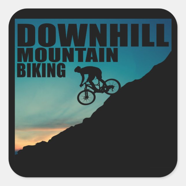 Downhill MTB Quadratischer Aufkleber (Vorderseite)