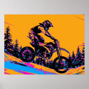 Downhill Racer - Motocross Fahrer Poster