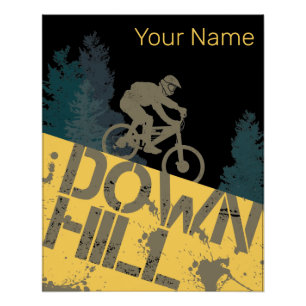 Downhill-Radfahrer für Dirt und Fahrrad Vintage MT Poster