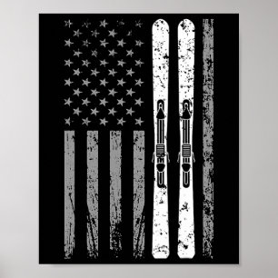 Downhill Ski Team 4. Juli US-amerikanische Flag Sk Poster