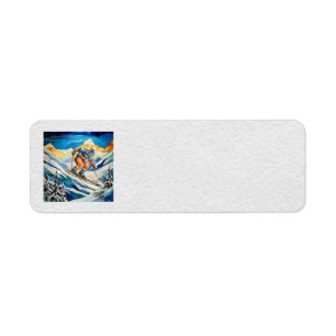 Downhill Skier Address Labels