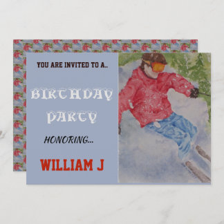 DOWNHILL SKIER INVITE EINLADUNG