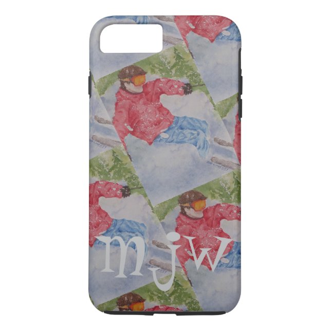 DOWNHILL SKIER MONOGRAM Case-Mate iPhone HÜLLE (Rückseite)