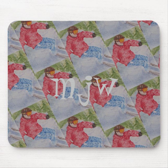 DOWNHILL SKIER MONOGRAM MOUSEPAD (Vorne)