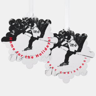 Downhill Skier Ornament Karte