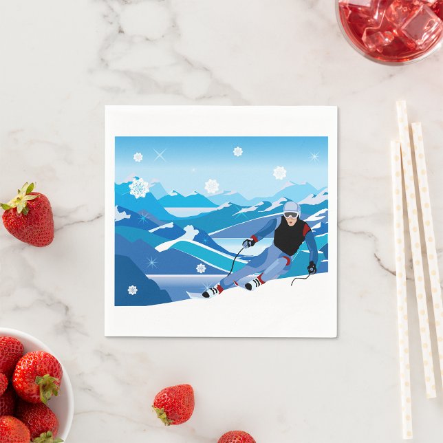 Downhill Skier Paper Napkins Serviette (Von Creator hochgeladen)