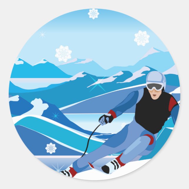 Downhill Skier Stickers (Vorderseite)