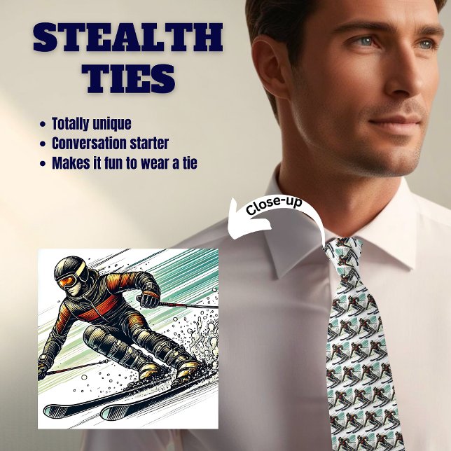 Downhill Skiing Stealth Neck Tie Krawatte (Von Creator hochgeladen)
