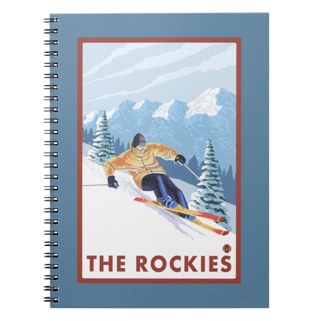 Downhill Snow Skier - Die Rockies Notizblock (Vorderseite)
