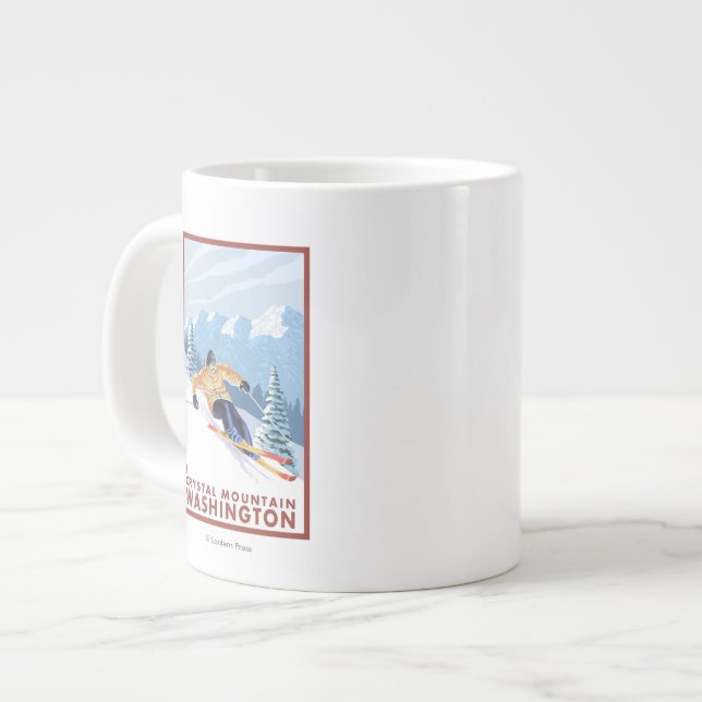 Downhill Snow Skier - Kristallberg, WA Jumbo-Tasse (Vorderseite Links)