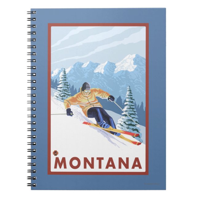 Downhill Snow Skier - Montana Notizblock (Vorderseite)