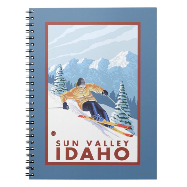 Downhill Snow Skier - Sun Valley, Idaho Notizblock (Vorderseite)