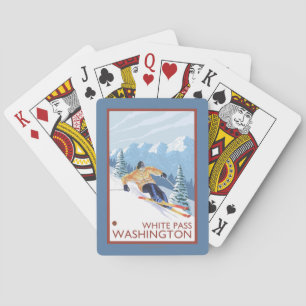 Downhill Snow Skier - White Pass, Washington Spielkarten